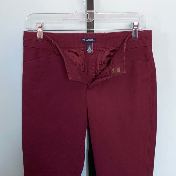 GAP Slim City Crop Burgundy Pants Size 4R - Picture 4 of 8
